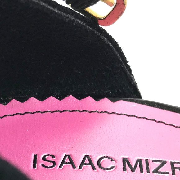 Isaac Mizrahi Black Suede Ankle Strap Pumps with Cut Away Sides - Picture 4 of 7